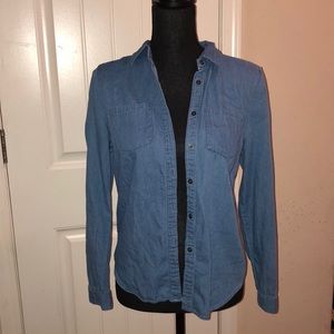 Button down “denim” top